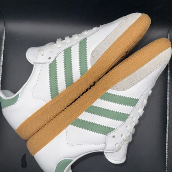 Size 6Y - Adidas Samba OG J ‘White Silver Green’, JP5479, Very Clean, No OG Box! - Picture 7 of 10